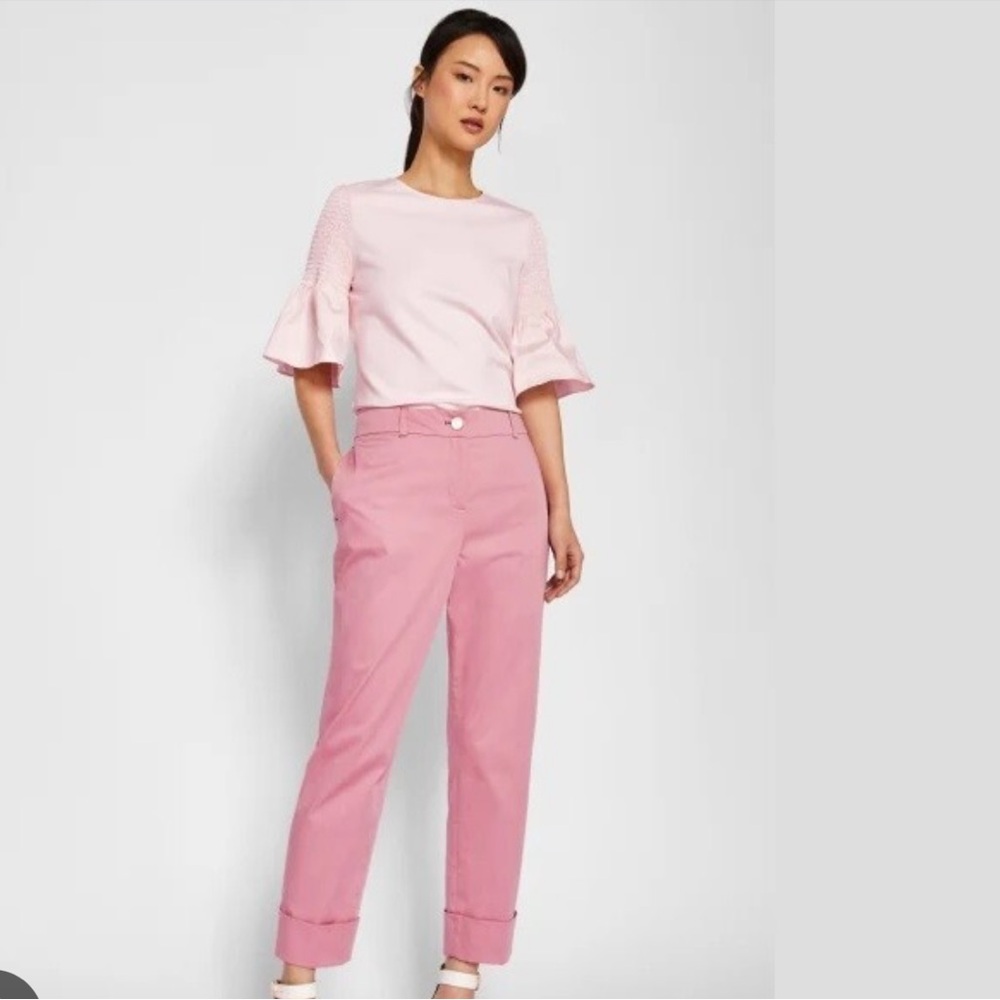 😍Ted Baker Annet Pink Step Hem trousers, size 2.